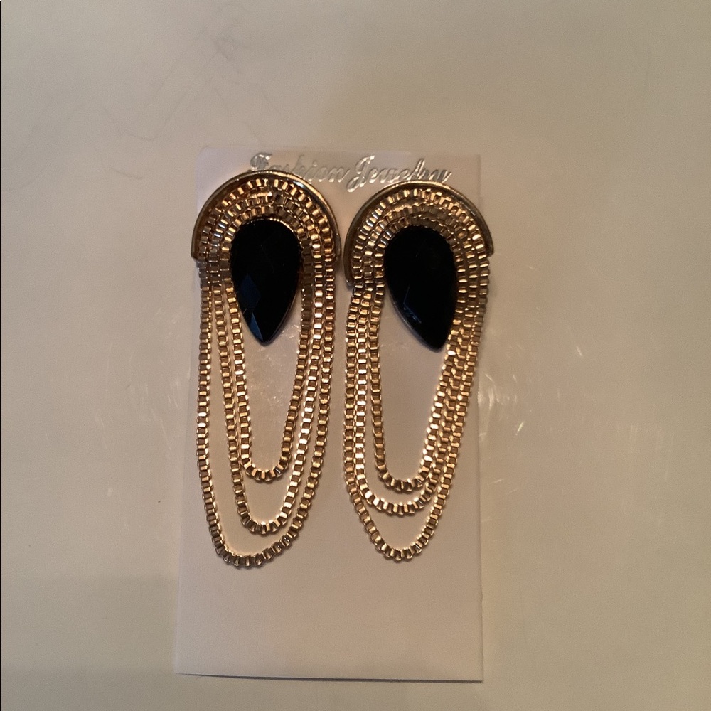 Gold chain earrings